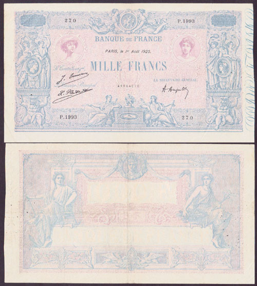 1925 France 1,000 Francs M000027